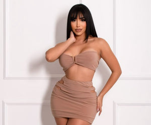 Made you look skirt set (Nude)